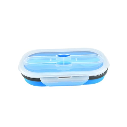 OFFSCH Caja fiambrera plegable recipientes herméticos para alimentos contenedor de comida preparada porta alimentos portatil aire libre gel de sílice Blue
