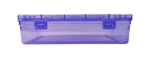 Image of Feliz Purple Coloured Plastic Large Storage Box Size 11.5x7.5x2.75 inches and Size 8.5x5.5x2.25 inches (1+1) Set of 2