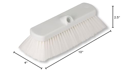 Image of SPARTA 41278EC02 Flo-Thru Plastic Wall Scrub Brush, Equipment Brush With Soft Nylex Bristles For Industrial Kitchens, Hospitals, Commercial Cleaning, 4 Inches, White, (Pack of 12)