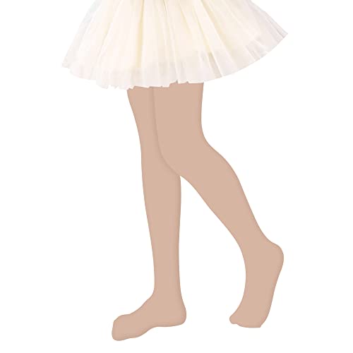 Uttpll Stretchy Dance Tights Comfort Ballet Tights Kids Super Elasticity School Uniform Athletic Leggings For Girls Nude 6-9 Years #TOP1