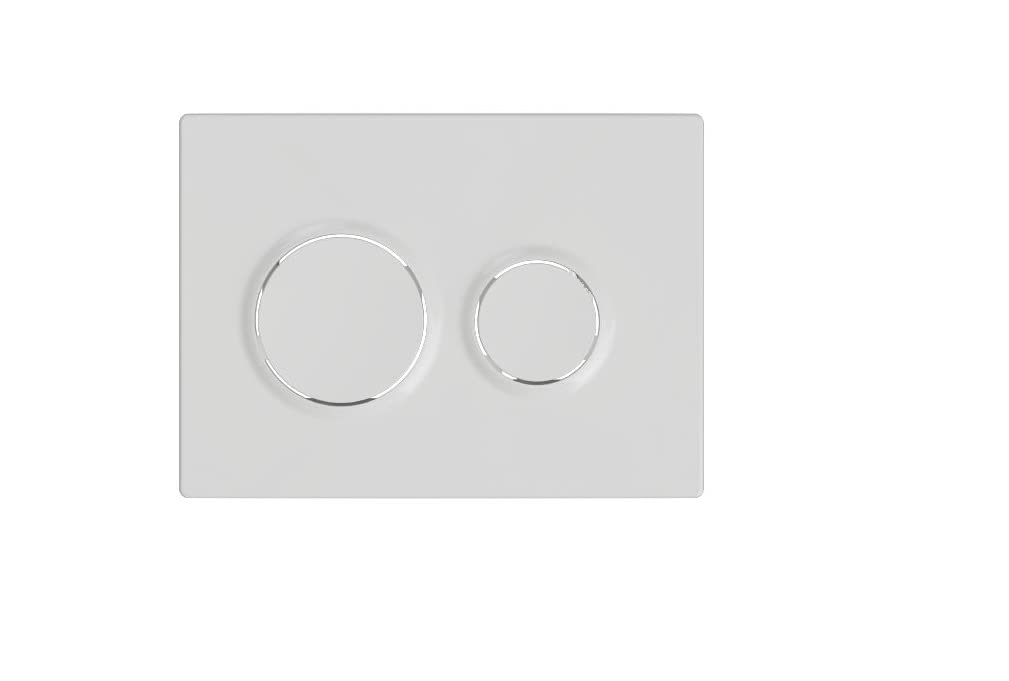 WC Komplettset Spülrandlos Sitz Soft Close Vorwandelement Unterputz Spülkasten Vorwandspülkasten Keramik Unterputzspülkasten Wand WC Set Schüssel weiß/schwarz + Drückerplatte (SD 10, weiß)