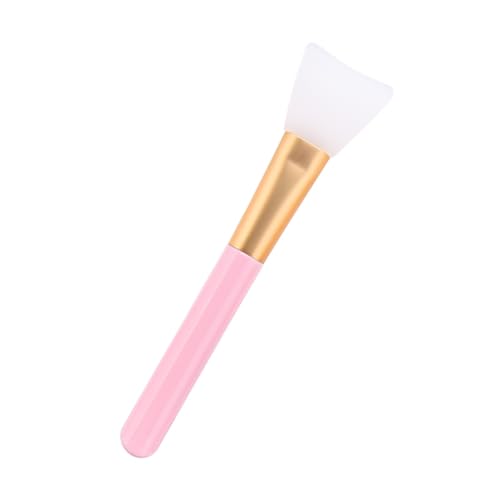 CALLARON Brocha de Maquillaje Profesional Mango de Madera y Silicona Rosa para Aplicar Base Líquida y Mascarillas, Adecuado para Mujer y Viajes Color Aleatorio