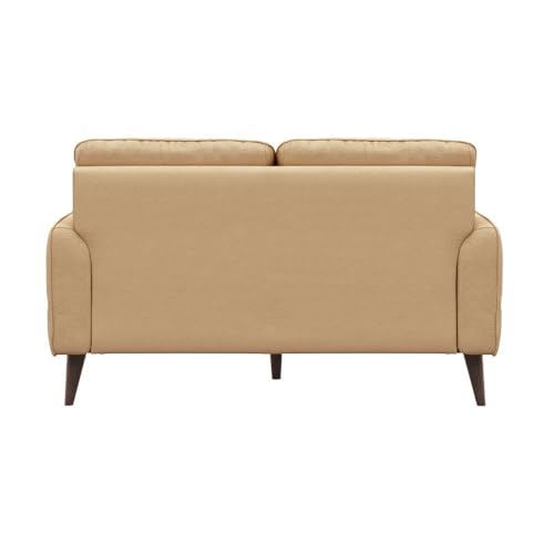 Image of Wakefit 2 Seater Sofa | 5 Year Warranty | Ivory Leatherette, Neem Wood, Modern Style, Living Room, 150 x 90 x 91 cm