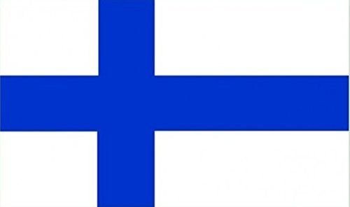 18" x 12" (45 x 30 cm) Finland Finnish Sleeved Boat Courtesy 100% Polyester Material Hand Waving Flag Banner Ideal For Pub Club School Festival Business Party Decoration