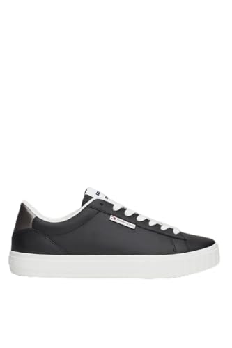 Tommy Jeans Sneaker con Suela Cupsole Mujer Metallic con Logotipo, Negro (Black), 36 EU
