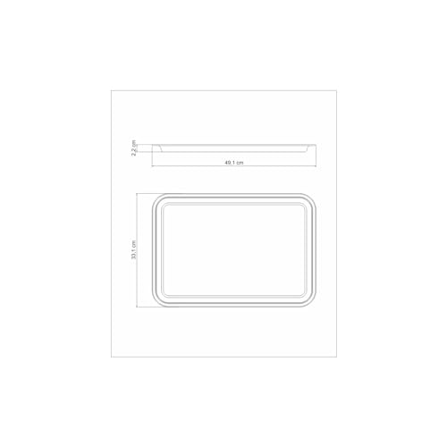 Tramontina 61712480 Bandeja Retangular Aço Inox, Prata, 491 X 331 mm