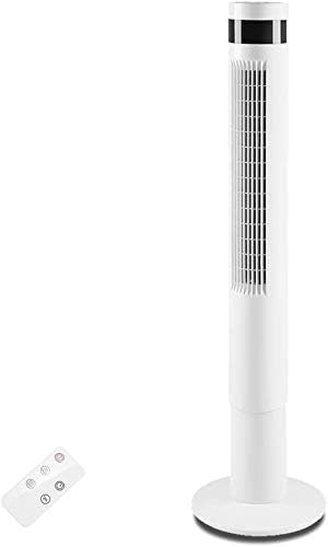Ventilador de torre para dormitorio, ventilador sin aspas oscilante, ventiladores de piso de enfriamiento silencioso con control remoto (blanco)