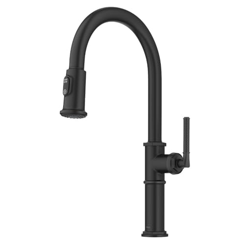 KRAUS Allyn Traditional Industrial Pull-Down Single Handle Kitchen Faucet in Matte Black, KPF-4100MB - image 1