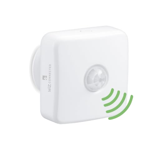 Image of 4lite Smart PIR Motion Sensor (White) Battery Operated IP20 Rated Motion Detector Compatible with WiZ with a 3m Sensor Range - 4l1/8036-4Yr Guarantee