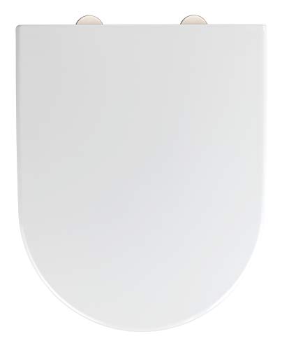 WENKO Sedile WC Exclusive N. 9. portata fino a 300 kg. sedile toilette antibatterico. chiusura automatica ammortizzata. adatto per Keramag Icon. 4U e le comuni tazze disponibili in commercio. copriasse WC duroplast. bianco