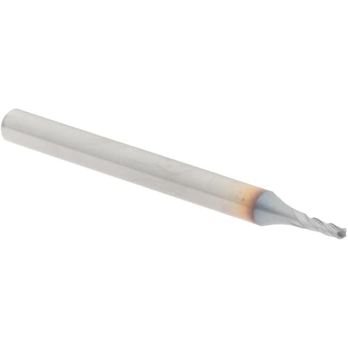Hertel Solid Carbide Ball End Mill, TiCN Finish, Single End, 1/8" LOC, 1/8" Shank Dia, 3/64" Dia, 4 Flute, 1-1/2" OAL