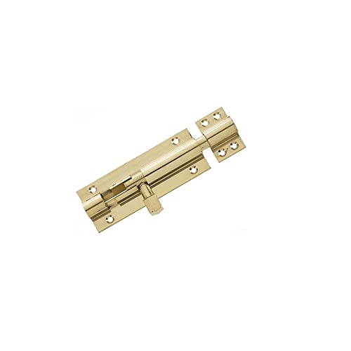 Merriway BH07716 Heavy Duty Door Barrel Bolt, Brass Polished Stainless Steel 100mm, Gold