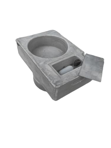 Bebedero de Hormigón Automático para Perros y Cinegética, 44 cm Largo x 28 cm Ancho x 11 cm Alto, Peso 22 kg, con Tapa Galvanizada para Proteger la Valvula.