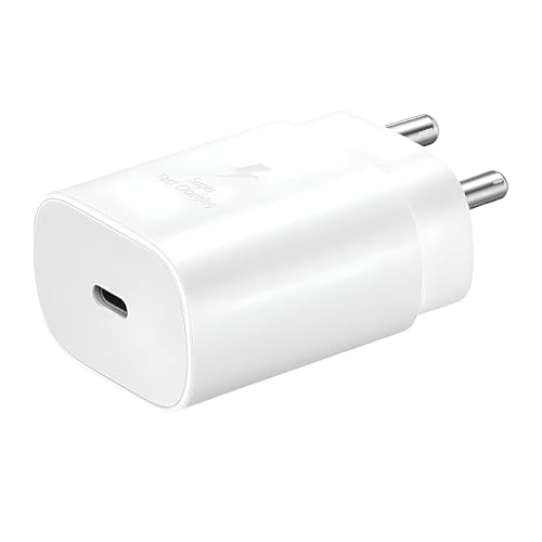 Image of GearZTouch 25W Ultra Fast Charging Adapter with PPS Protection Compatible with Samsung S24 /S23 /S21 All Plus &Ultra Series,Fold 6 /5 /4,NordCE 3Lite 5G,2T 5G,CE 2 Lite 5G,Nord 5G (White)