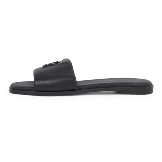Tommy Hilfiger Sandales Femme Logo Hardware Leather Mules, Noir (Black), 40