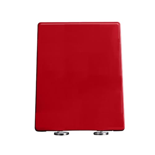 Abattant de toilette carré rouge en résine à fermeture amortie
