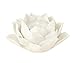 Handmade Ceramic White Lotus Flower Candlesticks Holder Petals Style TeaLight Holder Lamp Candle for Home Tabletop Altar windowsill Party Wedding Decoration (White)
