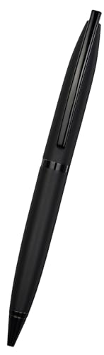 Image of amazon basics Elegant Ballpoint Pen with Classy Stainless Steel Body (Vintage Black, Blue Ink)