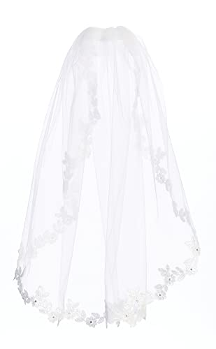 1st Communion Veils for Girls - Holy First Communion Veil for Girls 7-16 - Velos para Primera Comunion - White veil for Kids