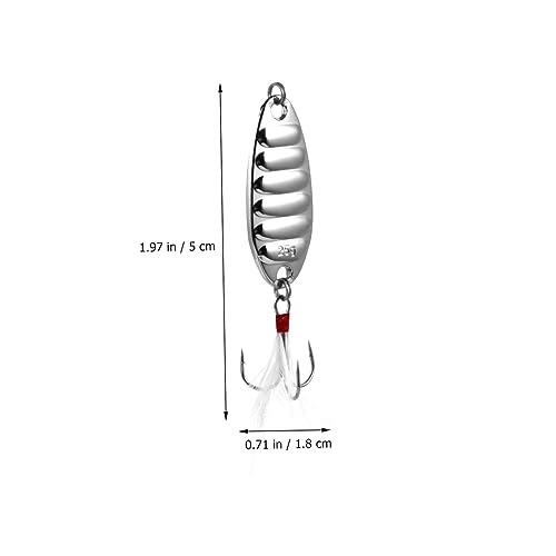 2Pcs Flat Stripe Metal Lures with Treble Hooks Durable Fishing Baits for Freshwater and Saltwater Lightweight Fishing Accessories for Easy Storage and Carrying2