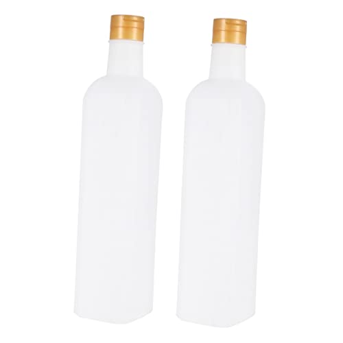 Angoily 2 Pcs Edible Oil Bottle Cooking Oil Container Condiment Dispenser Cooking Oil Dispenser Metal Cruet Olive Oil Canister Kitchen Oil Pot Plastic Storage Bottle Storage Container