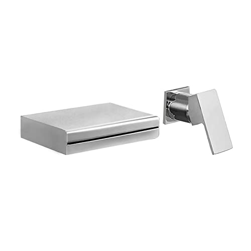 Grifo de lavabo LED empotrado en pared con cascada de gran caudal 2