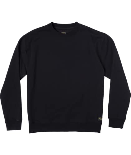 RVCA Mens Relaxed Fit Crewneck - Day Shift Fleece (RVCA Black, XX-Large)