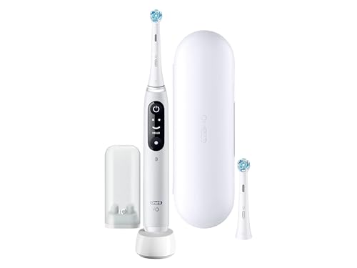 Oral-B iO Series 6 - Cepillo de dientes eléctrico, 2 cabezales de cepillo, 5 modos de cepillado para el cuidado dental, regalo de San Valentín para él o ella, pantalla y estuche de viaje, diseñado por