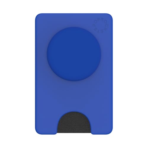 Image of PopSockets Adhesive Phone Wallet and Card Holder with Grip, Blue - Cobalt
