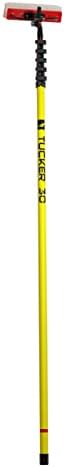Water Fed Pole System - Tucker ECO-30 Carbon Fiber with Nylon Brush for Commercial Window Cleaning, Solar Panels, Glass, Complete Kit, by RHG Products