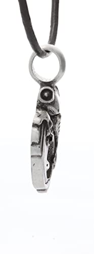 Frog on Yin Yang Pewter Pendant Necklace 18" Leather Cord2