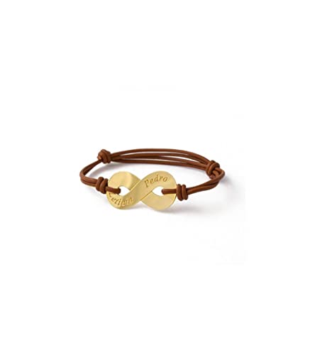 Bracelets pour femme en argent sterling avec symbole Infinity et cuir