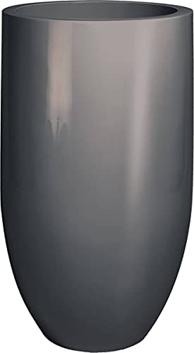 Fleur Ami – Bandeja de fibra de vidrio gelcoat Ø 35 cm H 90 cm Ext. Cigarro antracita – dimhaut: 90 cm – Color: gris antracita