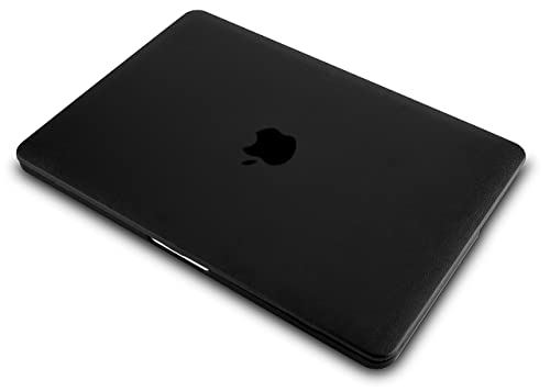 Kecc Compatible With Macbook Pro 13 Inch Case 2023-2016 With Touch Bar M2 A2338 M1 A2289 A2251 A2159 A1989 A1706 A1708 Italian Leather Hard Shell (Black Leather) #TOP4