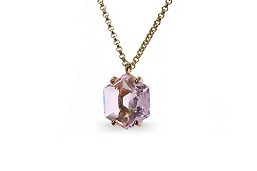 Collier Hexagone en Quartz Rose à porter au quotidien comme bijou de mode féminin