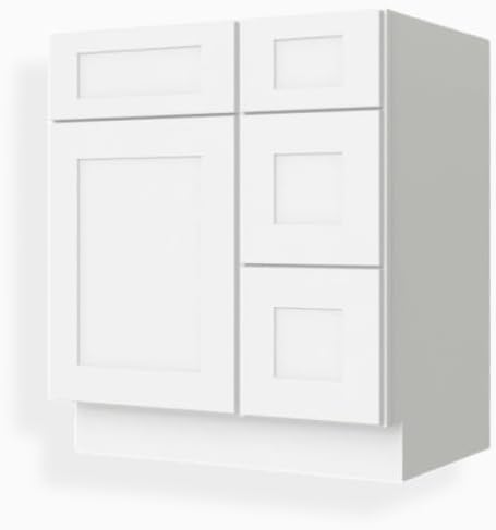 Combo Bathroom Vanity Cabinet with Drawers on The Right (36" W x 34.5" H x 21" D) and Over-The-Toilet Storage Cabinet (24" W x 30" H x 12" D) - Shaker Espresso