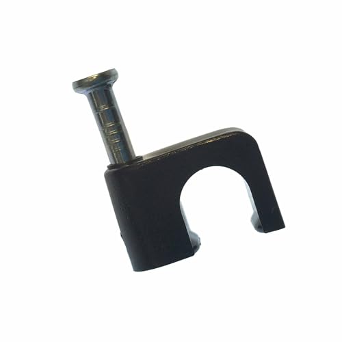 Gardner Bender PCS-1600T Masonry Coaxial Staple, ¼ Inch., Clip-on, Secures RG-6 / RG-6Q / RG-59, Polyethylene - UV Resistant, Splinter Free, 25 Pk., Black