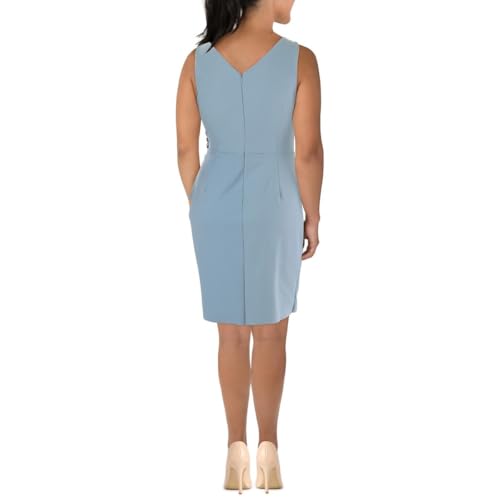Image of Alex Evenings Women's Slimming Short Ruched Dress with Ruffle (Petite and Regular)