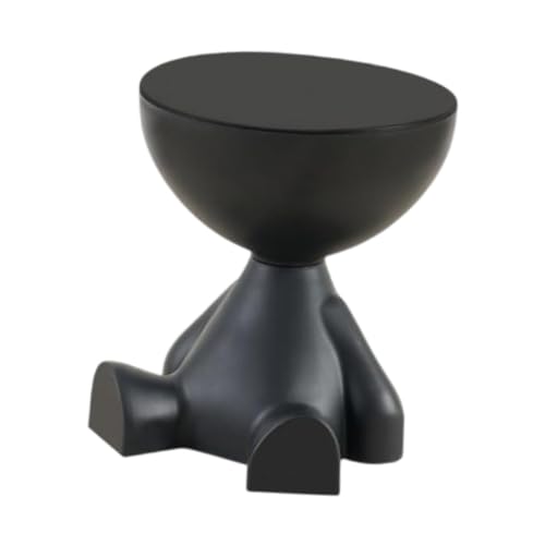 Tavolini Bassi, 38 Cm Tavolo per Bordo Divano Piccolo Figurina a Testa Piatta Tavolo Da Bevanda Multifunzione Carino per Sedia Divano Divano Sedia per Ufficio Camera, Nero