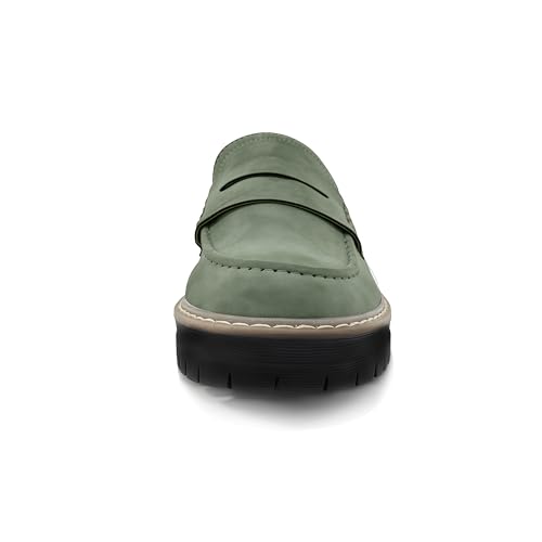 Image of Womens Penny Loafer ShoesSuede Chunky Oxford LUE Sole Comfortable Slip On for Casual Business,Work and Date