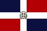 BANDERA DE LA REPUBLICANA DOMINICANA. CALIDAD RASO PREMIUM. TAMAÑO GRANDE 150X90 CM.