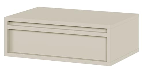 Selsey Comodino Per Camera Da Letto Con Cassetto Comodino Da Notte Sospeso Stile Moderno 50 cm Beige Grigio Evo