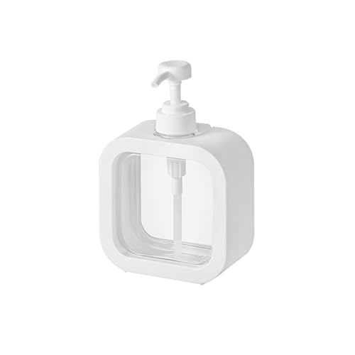 ポータブルソープディスペンサー クリア食器用液体スクイーズボトル ミニ液体容器 トラベルマニュアル ハンドサニタイザー ソープボトル キッチン、バスルーム、バスルーム、手洗い、ホテルに最適 (白-500ml)