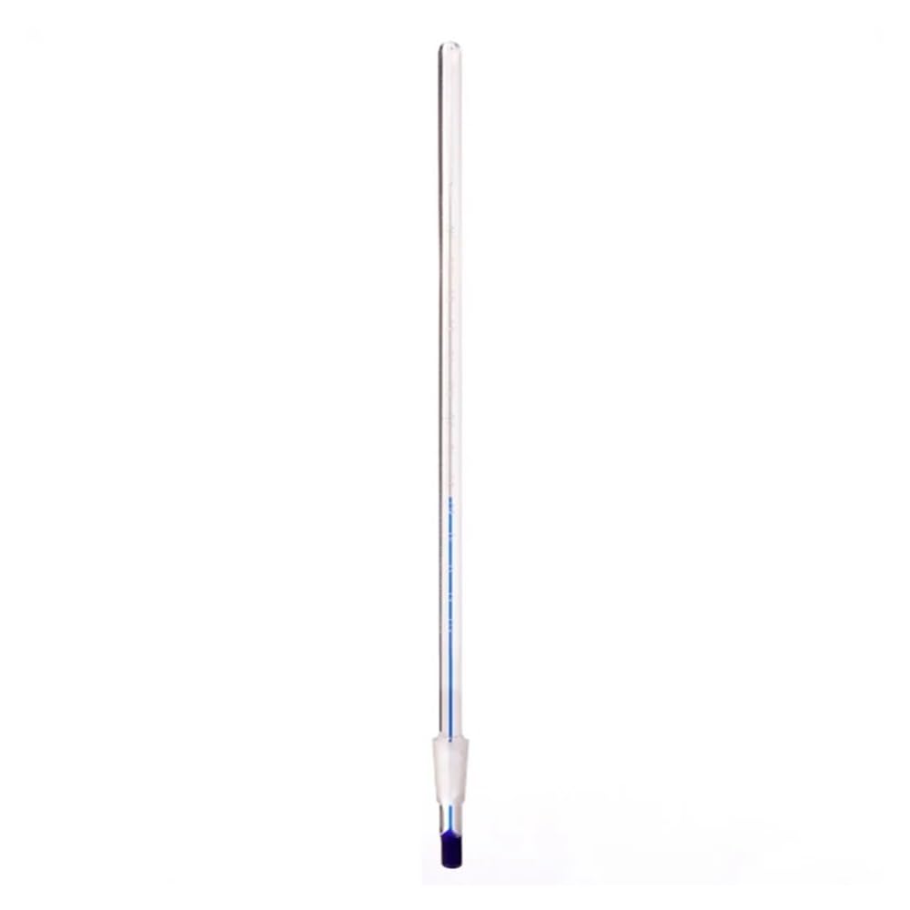 Cristalería de Laboratorio Termómetro con boca de molienda (azul oscuro), articulación 10/18, profundidad de inserción 25 mm/50 mm/76 mm, borosilicato T16(-20 to 110 C. 50mm)