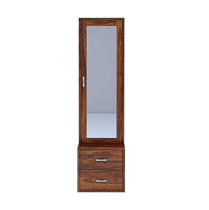 RETRO FURNITURE Sheesham Wood Solid Sheesham Wood Dressing Table with Mirror and Storage 2 Drawer (Brown-72X18X20 Inches)