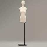 【Mannequin femme】Le haut du corps est un torse en plastique avec une housse en lin, rempli d'une petite quantité de coton PP au milieu pour éviter d'endommager les vêtements, peut être déplacé n'importe où.