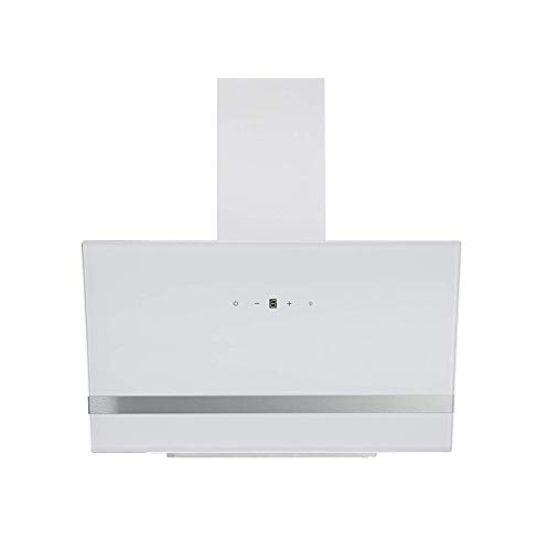 Hotte aspirante Respekta sans tête | Hotte aspirante inclinée 90 cm | Corps métallique avec écran en verre blanc | Fonction d'évacuation et de recyclage de l'air | CH24090WAM | A | 54 - 68 dB