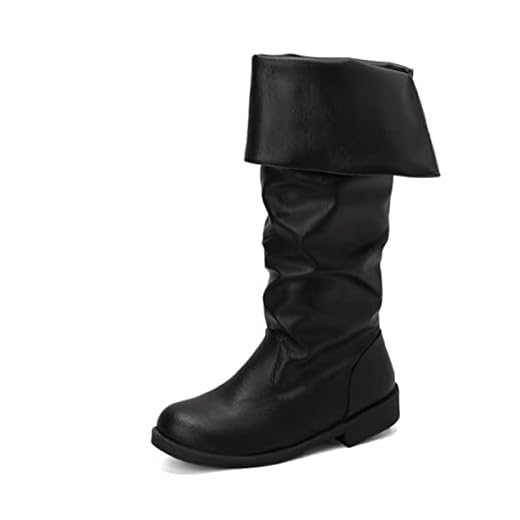 GNBOW Bottes De Chevalier De Mode Vintage, Bottes Renaissance, Bottes Pirates Médiévales, Bottes Gothiques pour Hommes Et Femmes Tirant Le Mollet, Bottes De Jazz Plates(46, Black)