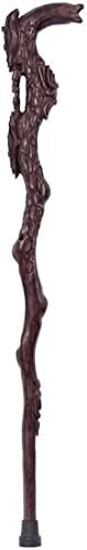 Bastón de madera maciza de caoba, bastón de madera maciza de ébano, material entero Ganoderma Lucidum, adecuado para regalo de ancianos, muleta de