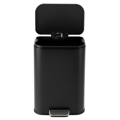 Caneca de basura rectangular 20L acero inoxidable negro miniatura 7